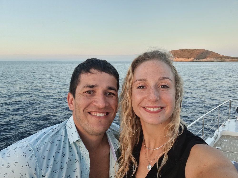 Wesley and Claire on the coast